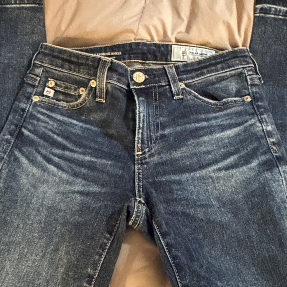 AG Adriano Goldschmied Dark Blue Denim Super Skinny Ankle Jeans - 24.